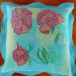 Turqoise rozen kussenhoes